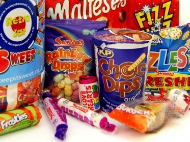 Mixture of retro sweets and childhood favourites